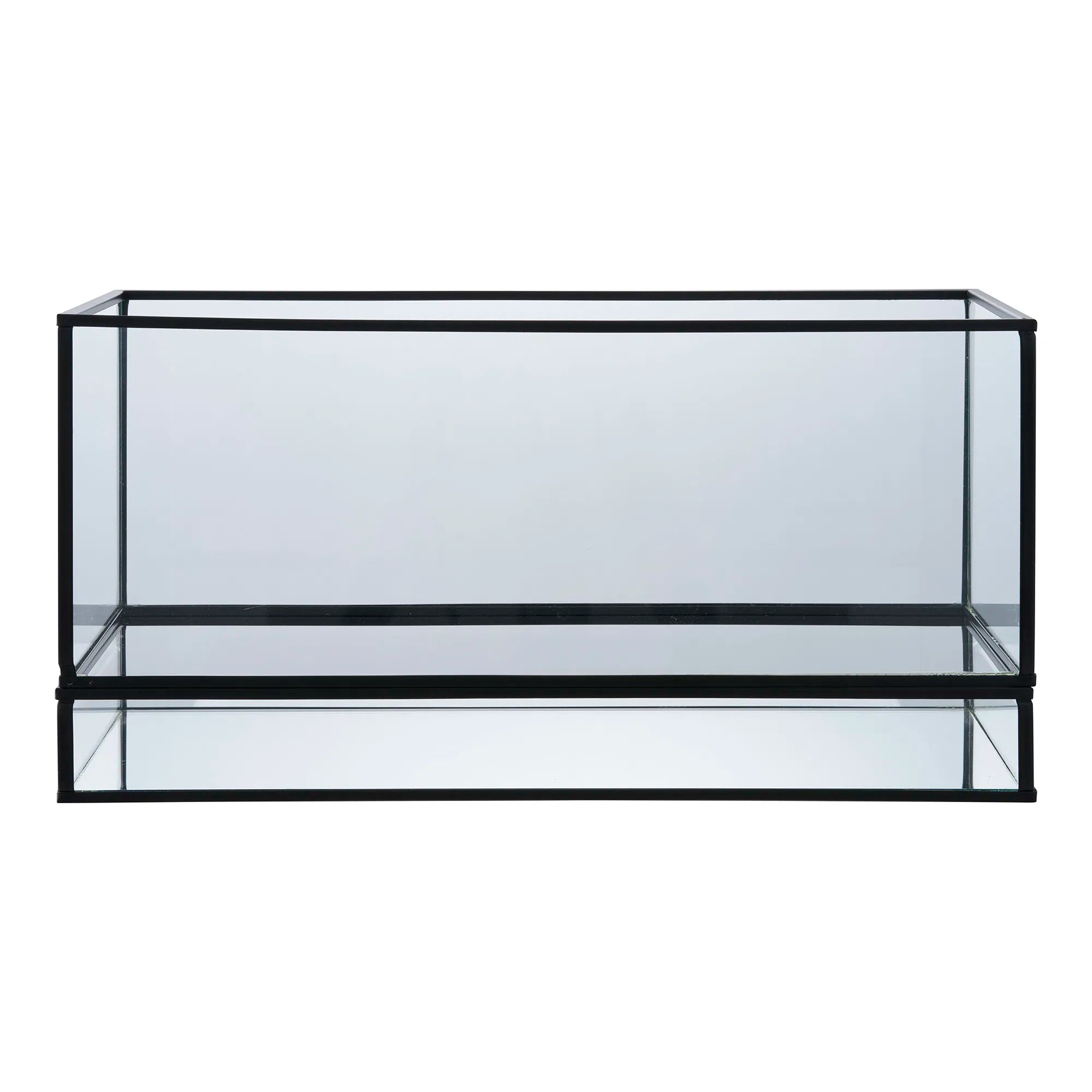 Candle holder "Ferro Recta" – Metal & Glass in Black