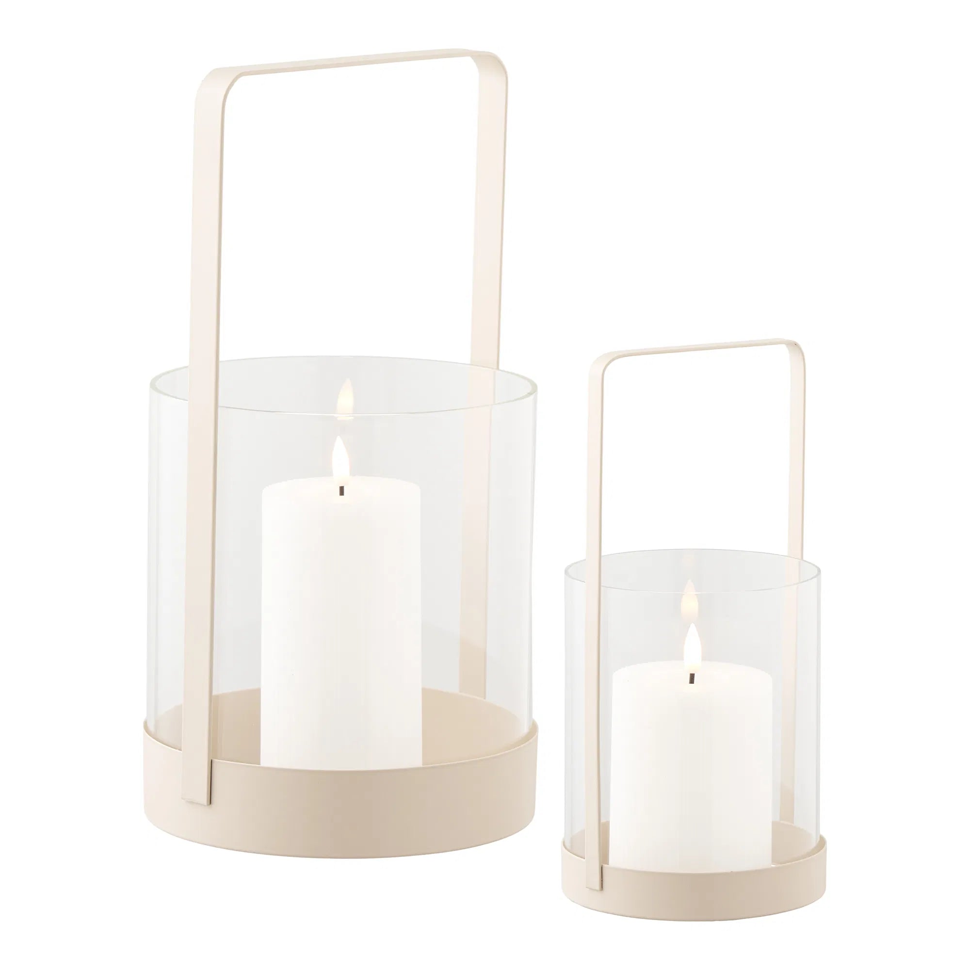 Candle Holder Narviona – Made of Metal and Glass (Set of 2)