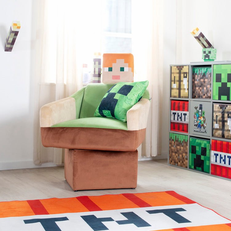 Minecraft Drehsessel „Alex“ – mit Armlehnen & Kopfstütze