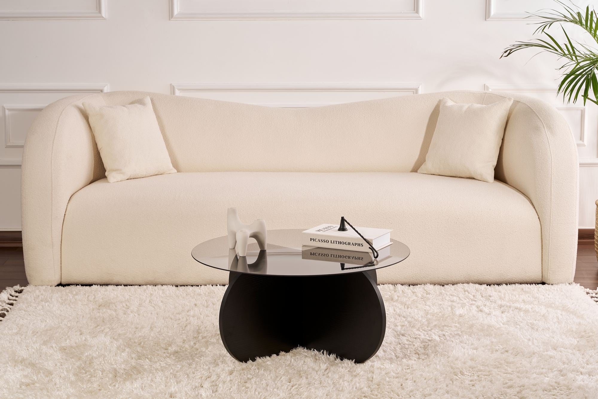 Rovida Coffee Table - with Round Glass Top in 2 Variants