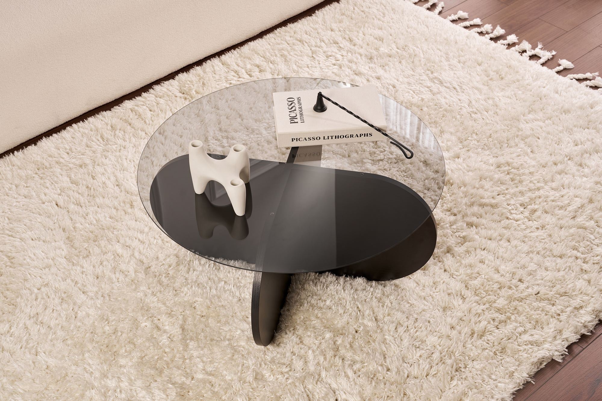 Rovida Coffee Table - with Round Glass Top in 2 Variants