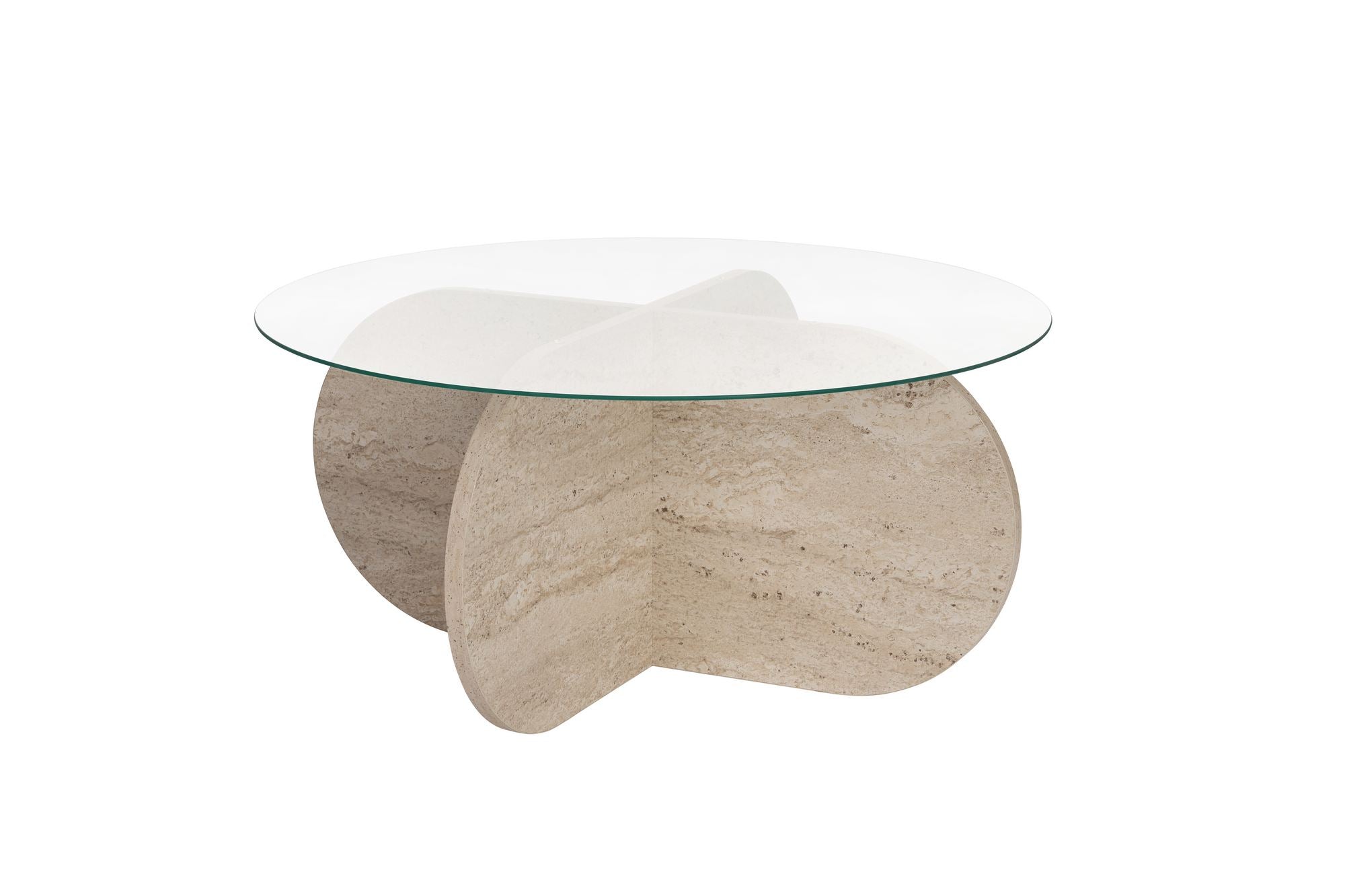Rovida Coffee Table - with Round Glass Top in 2 Variants