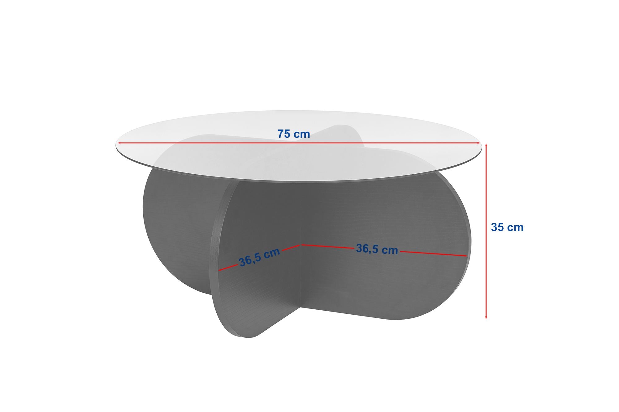 Rovida Coffee Table - with Round Glass Top in 2 Variants
