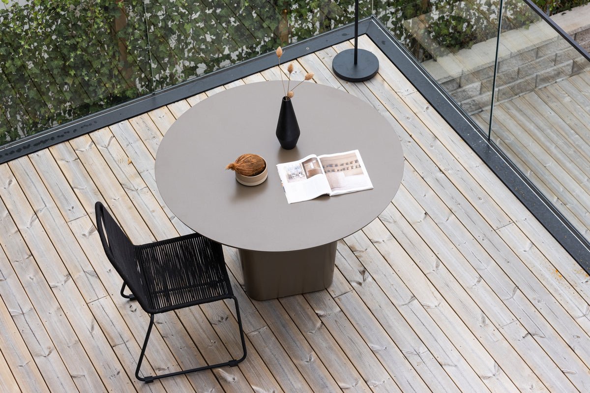 Garden Dining Table Calma - Ø 120cm made of brown aluminum