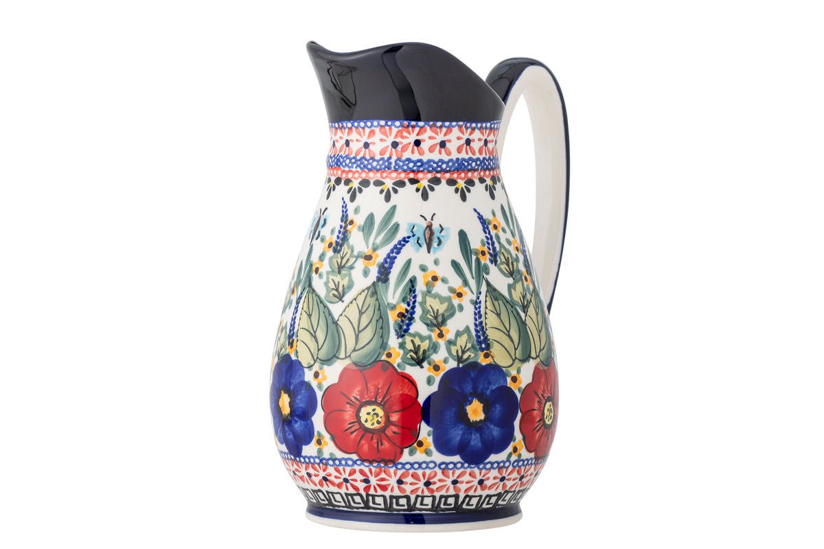Jug Paloma – hand-decorated stoneware in color