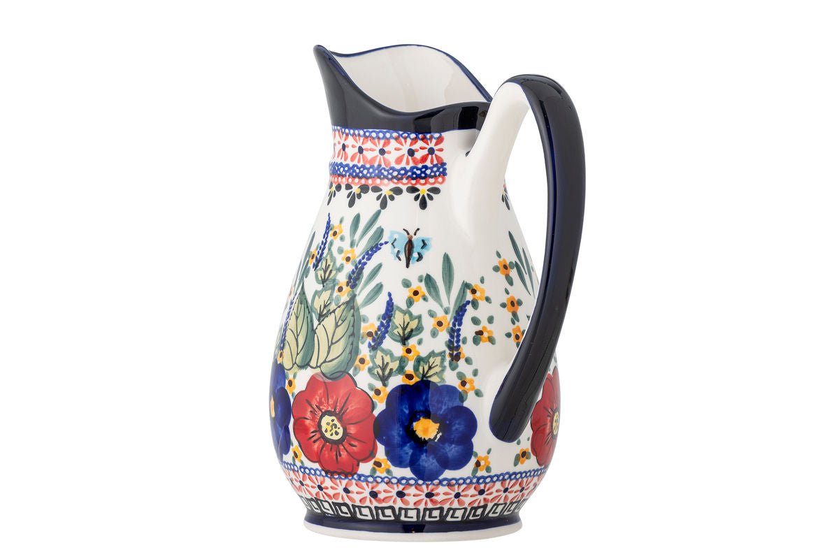 Jug Paloma – hand-decorated stoneware in color