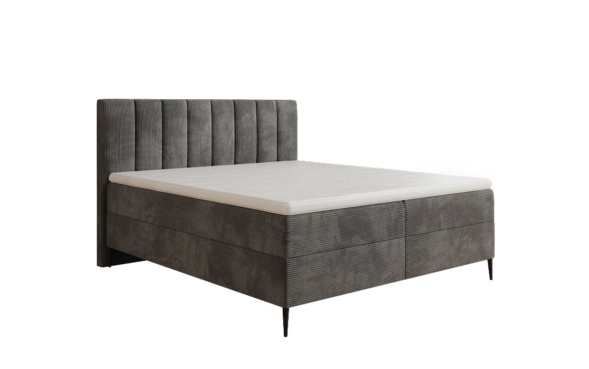 Lucca box spring bed in Corduroy with storage and legs