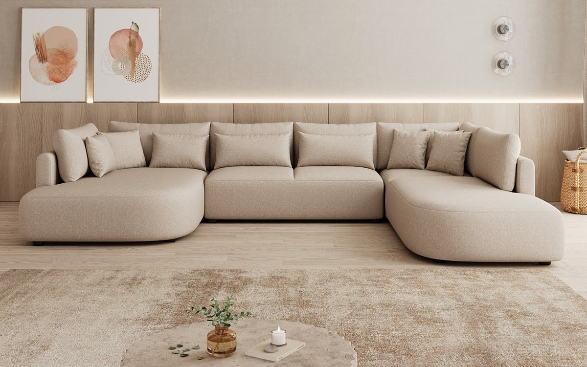 Designer sofa Ando - sectional sofa in textured fabric