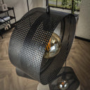Pendant light Sorelia – Staggered with 3 lights and perforated ring lampshades in Anthracite