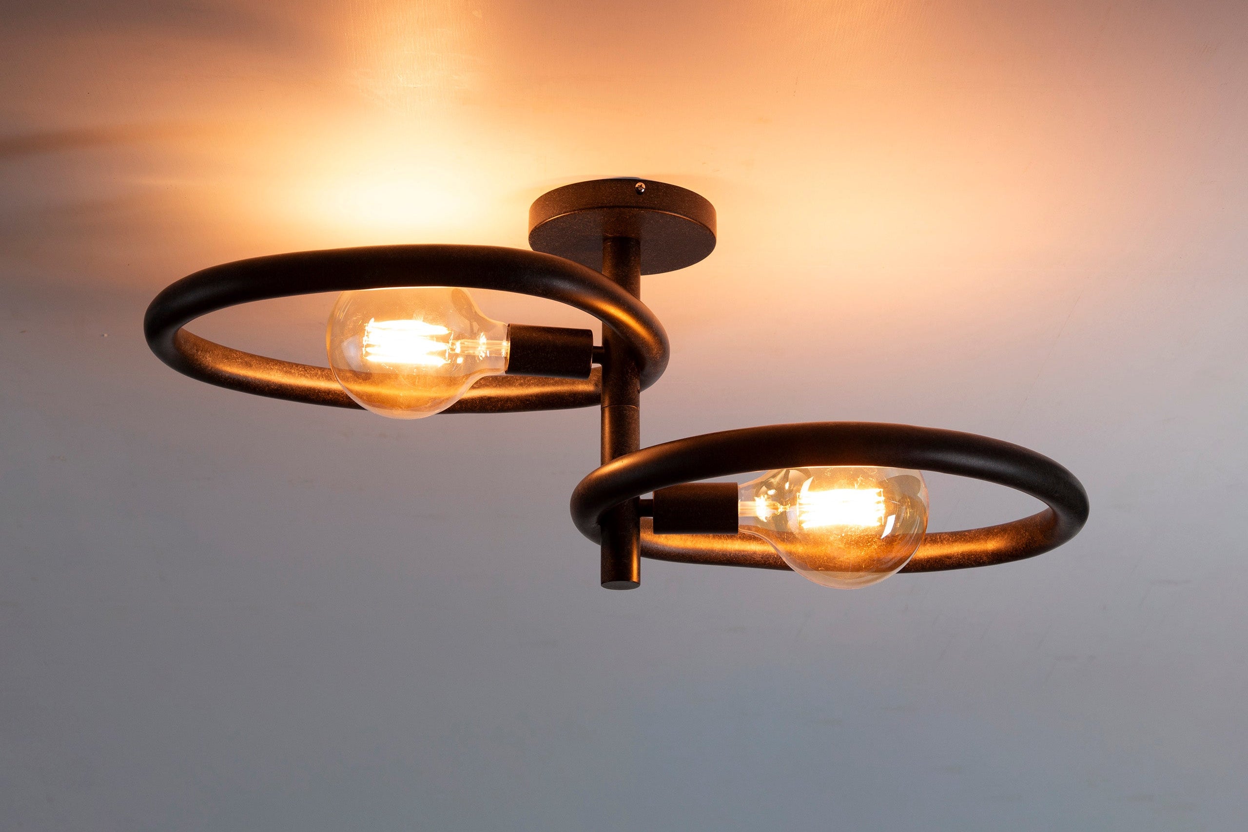 Ceiling light "Orelia" – Metal lamp in Black with rotatable light heads