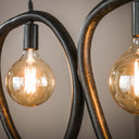 Pendant light Vionara – 4 lights made of arctic black metal in an organic ring shape