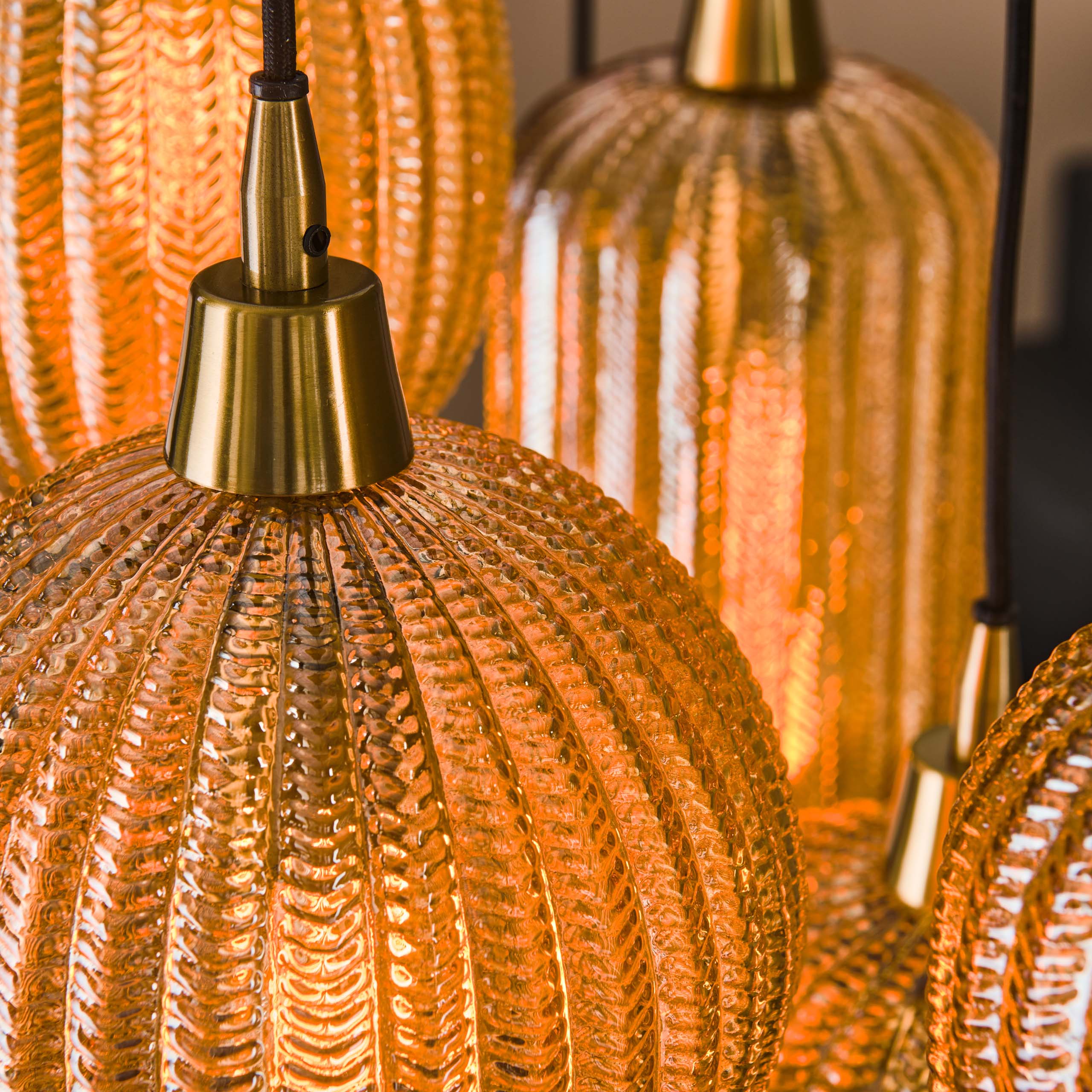 Pendant lamp "Lumina" – with handcrafted glass lampshades