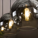 Pendant light Lumetto – smoked glass with color gradient and metal fitting