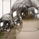 Pendant light Lumetto – smoked glass with color gradient and metal fitting
