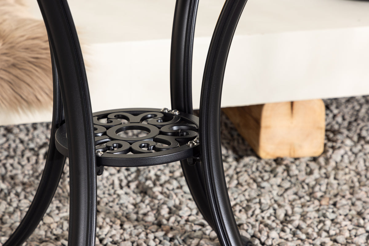 Kaffeetisch Lejla -  Ø60 mit brauner Tischplatte aus Faserzement