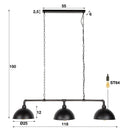 Pendant light Aurina – industrial design with chain suspension and 3 lights