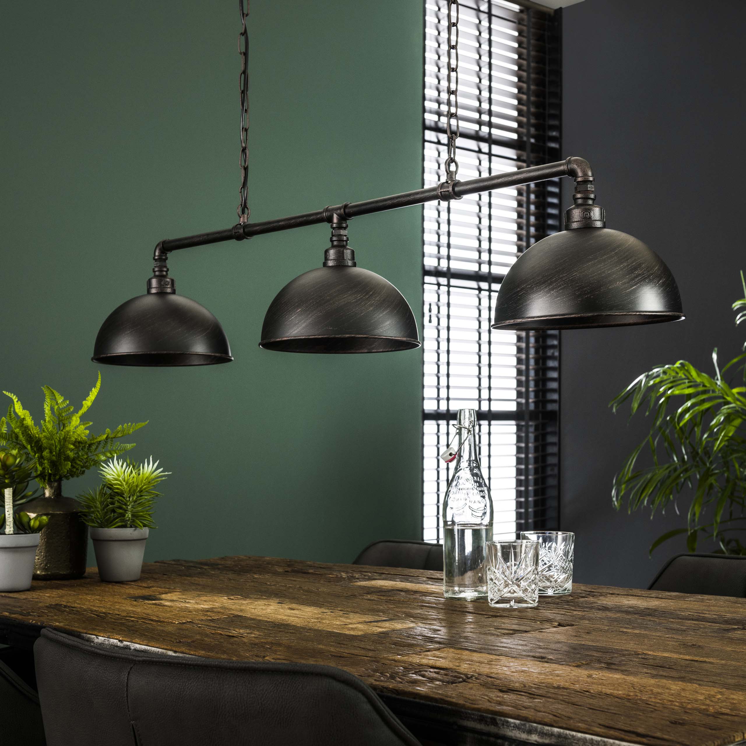 Pendant Light "Aurina" – Industrial Design with Chain Suspension and 3 Lamps