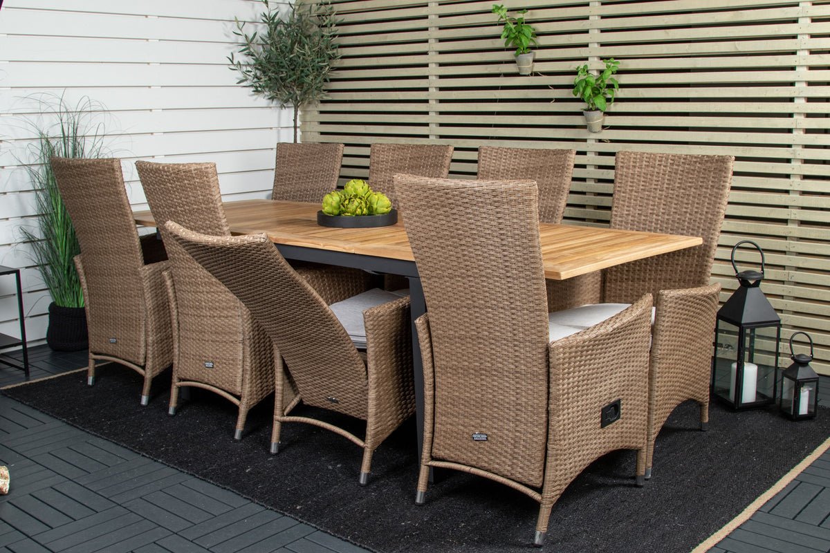 2-piece Set - Venezia Garden Chair in Rattan Look in Black, White or Natural Look