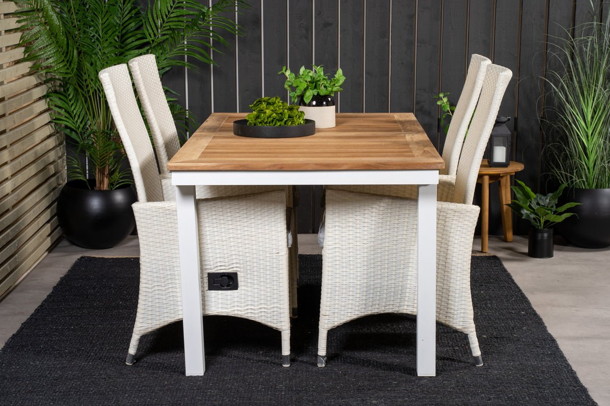 2-piece Set - Venezia Garden Chair in Rattan Look in Black, White or Natural Look