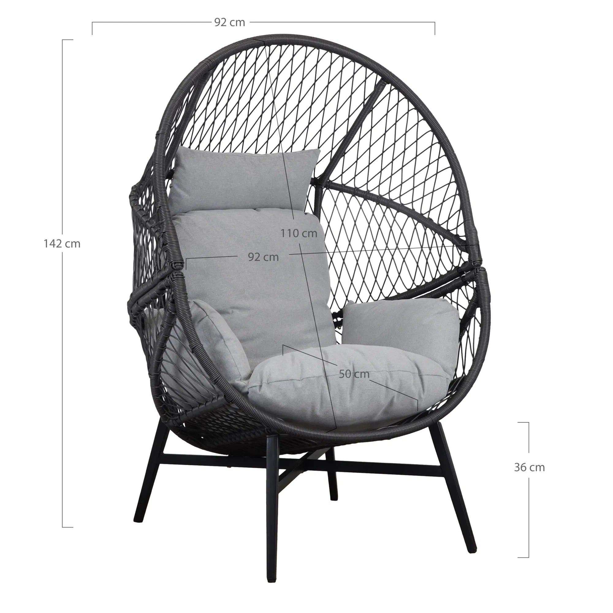 Loungesessel Marano aus Polyrattan inkl. Kissen