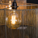Pendant light Candela – 2 lights with a braided black nickel lampshade