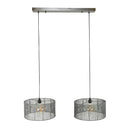 Pendant light Candela – 2 lights with a braided black nickel lampshade