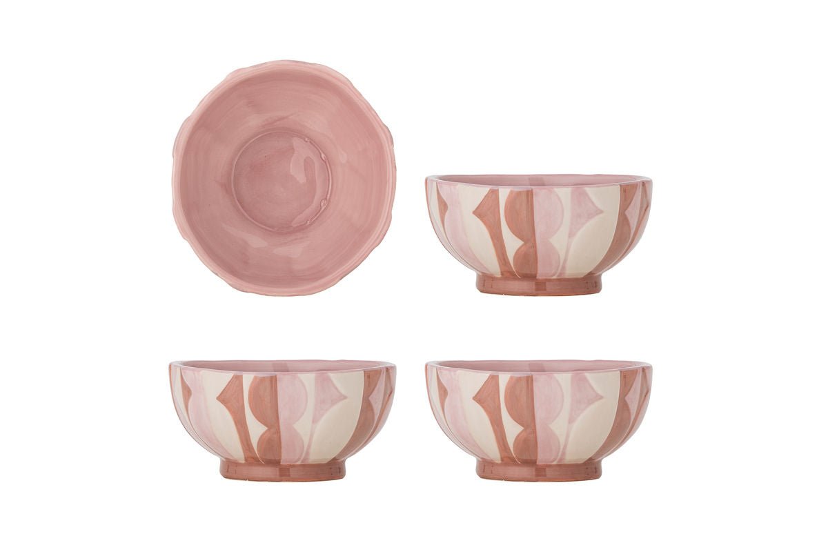 Schalen-Set Rosalie – 4-teiliges Steingut-Set in Rosé