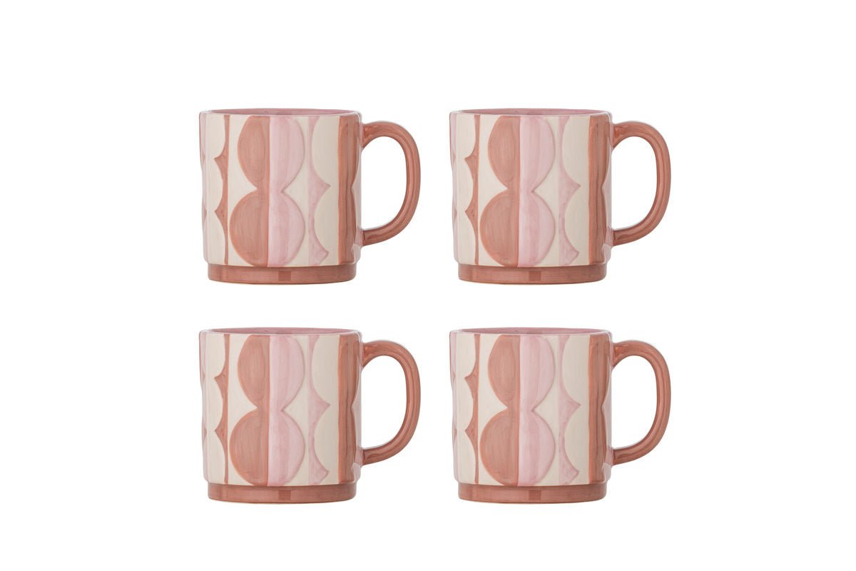Becher Rosina – Hand-Painted Stoneware Mugs (Set of 4)