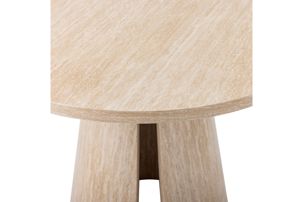 Dining Table Travio – Round Design in Travertine Look