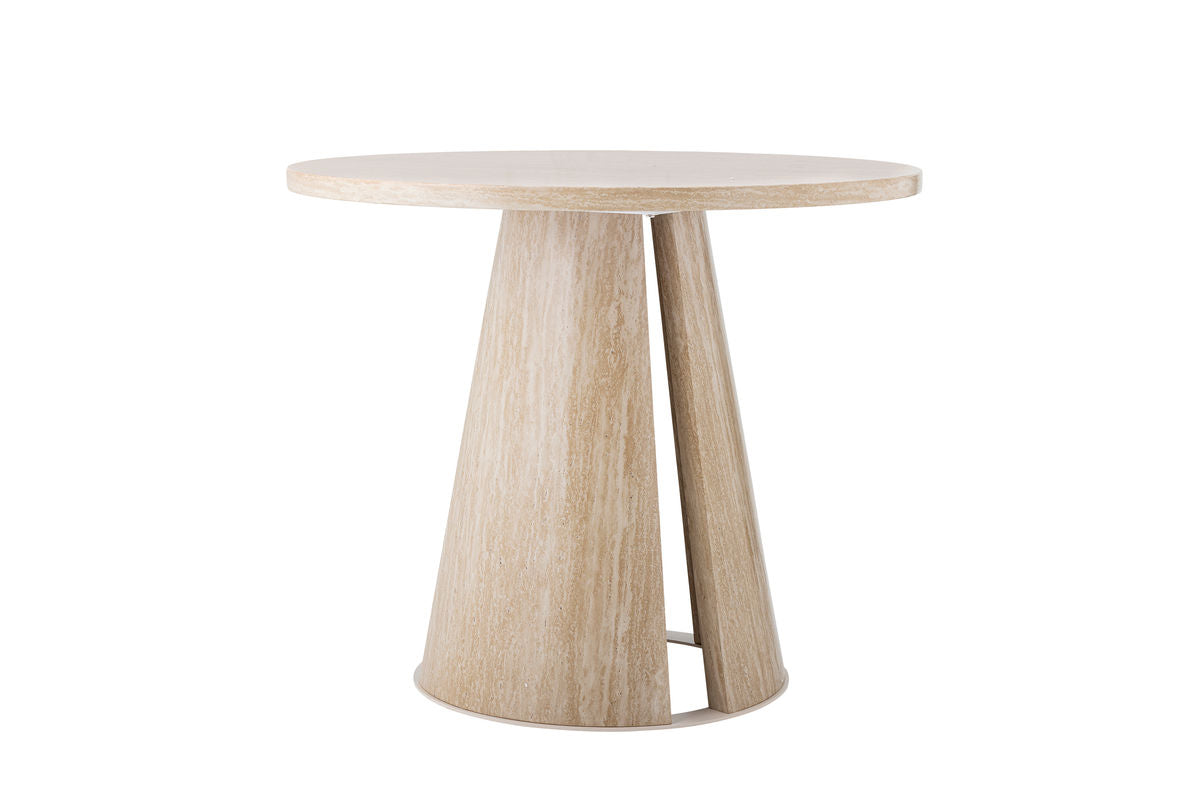 Dining Table Travio – Round Design in Travertine Look