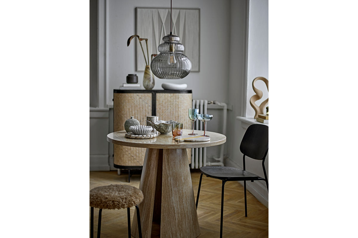 Dining Table Travio – Round Design in Travertine Look