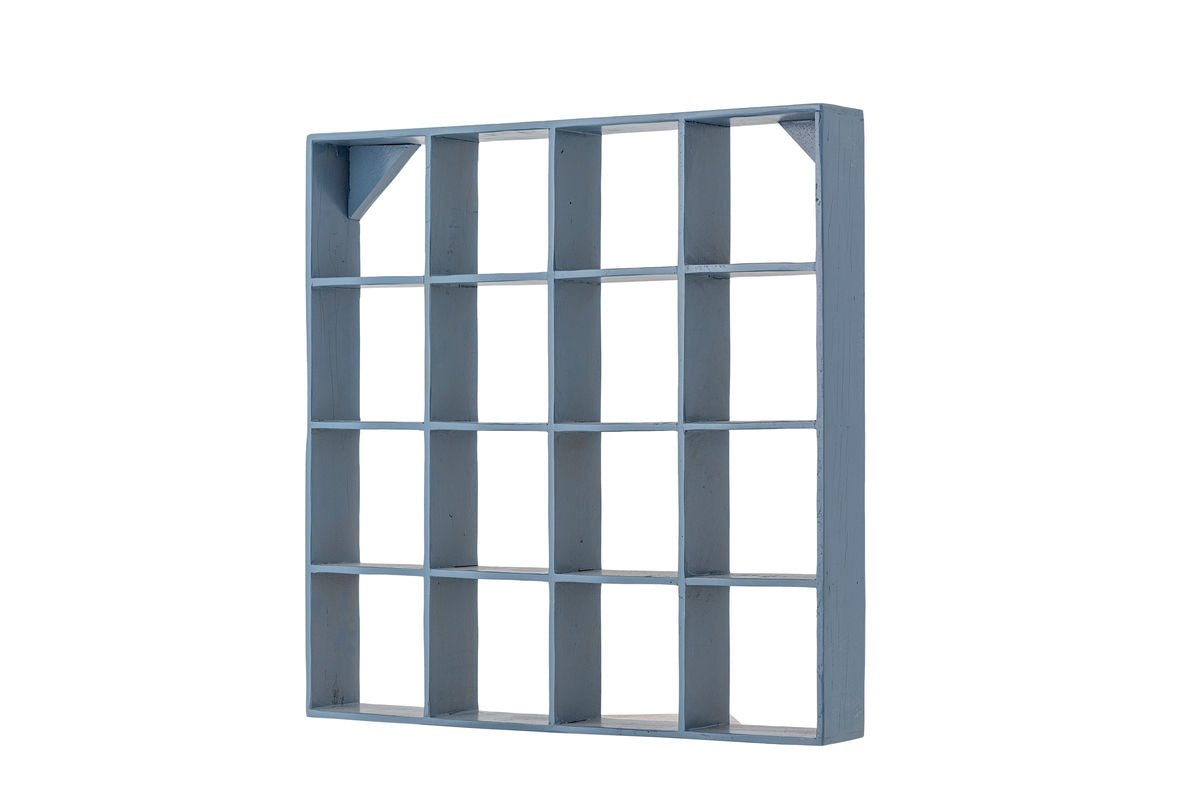 Shelf Maribo – Compartment shelf made of recycled Wood in Blue