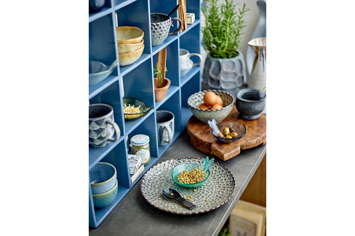 Shelf Maribo – Compartment shelf made of recycled Wood in Blue