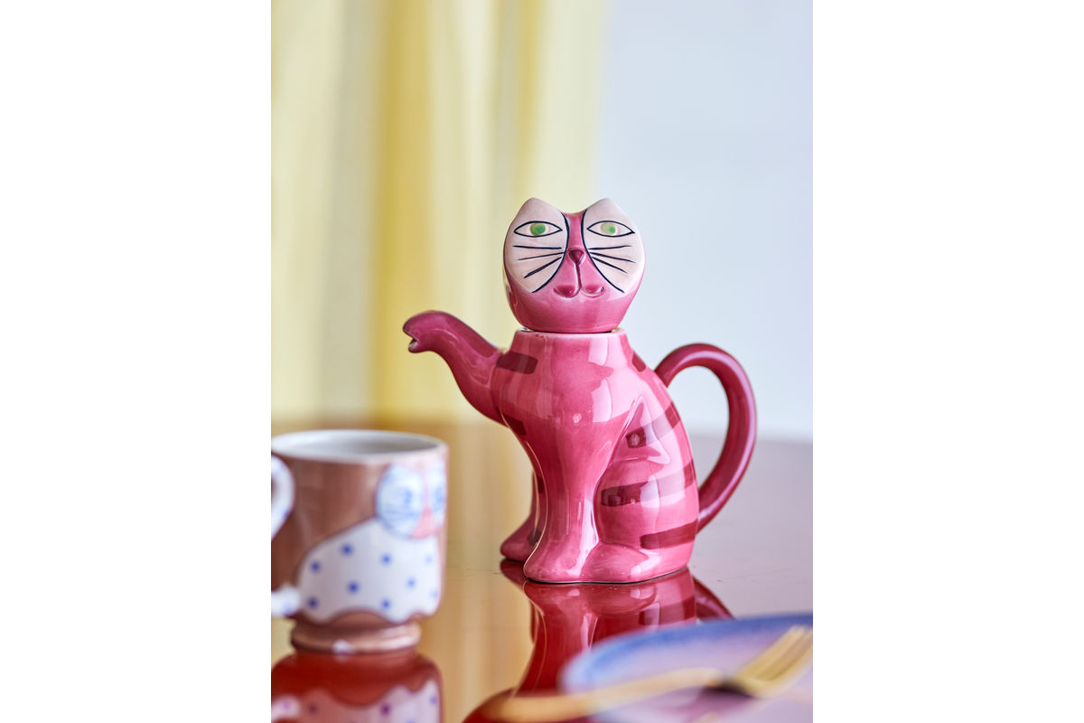 Teapot Minka – Hand-painted Stoneware in Cat Shape