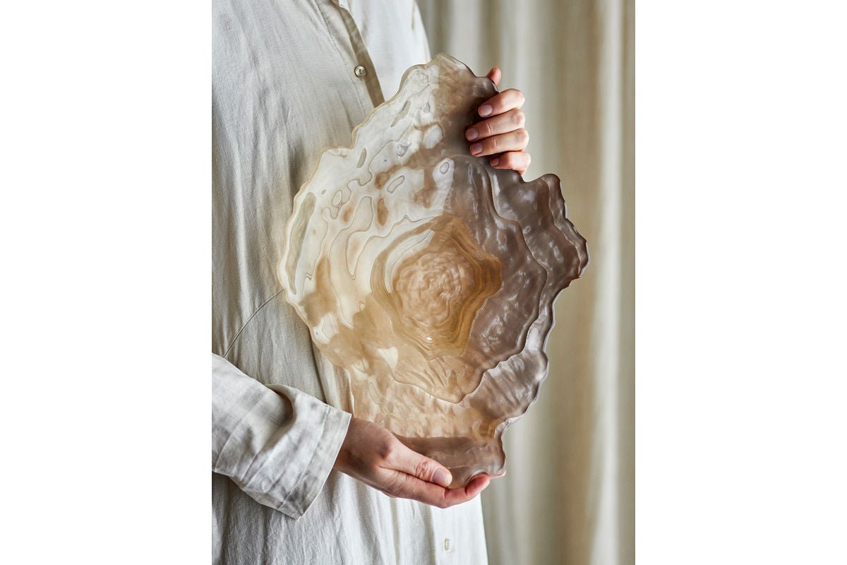 Akuri Bowl – made of glass in natural color with organic shape