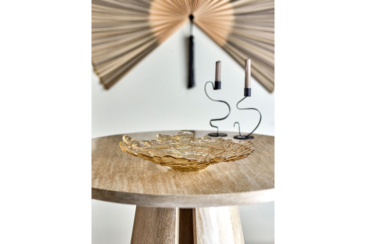 Bowl Amiri – made of glass in natural color with gentle wave shape