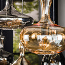 Pendelleuchte "Viretta – 7 Glasschirme in Karaffenform mit schwarzer Metall-Armatur