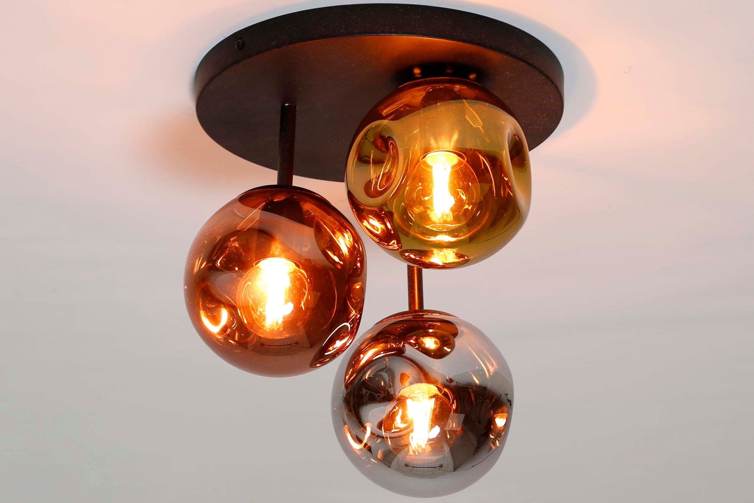 Ceiling light "Astrae" – Metal lamp in Arctic black with glass shades