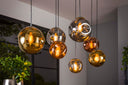 Pendant light "Althea – 7 lights in the metal color combination Gold, Copper and Chrome