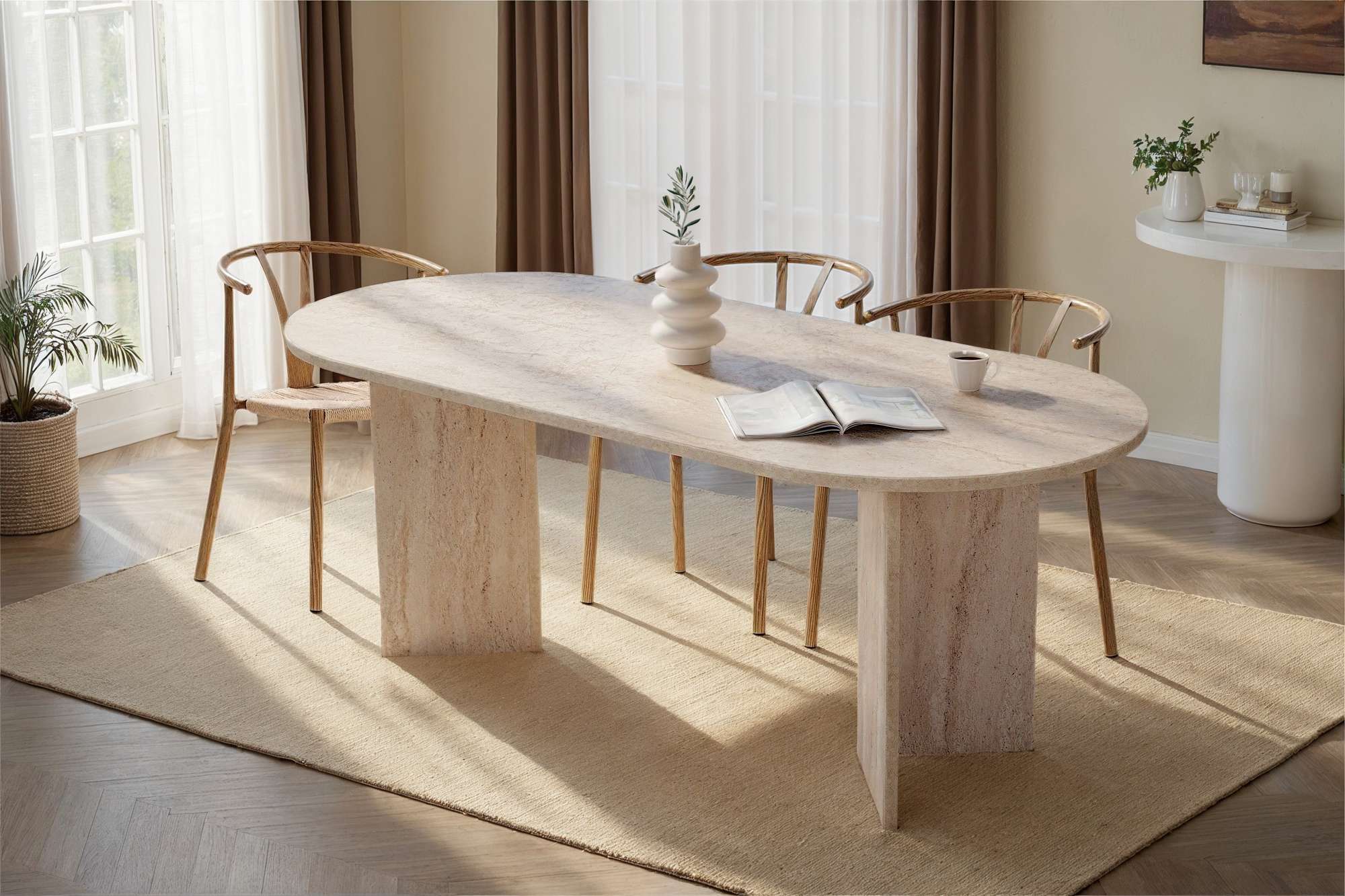 Dining Table Taverna - in Stone Look or Walnut
