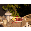 Garten Beistelltisch Ylvorin - elegantes Design in Beige mit Holz