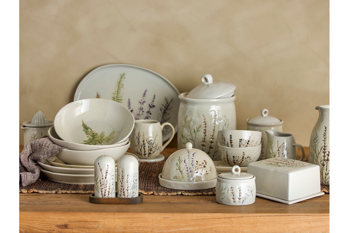 Serving Platter Céloria - made of stoneware - floral motif