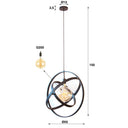 Orvion pendant light - 1 light with a sphere design in metal in Black