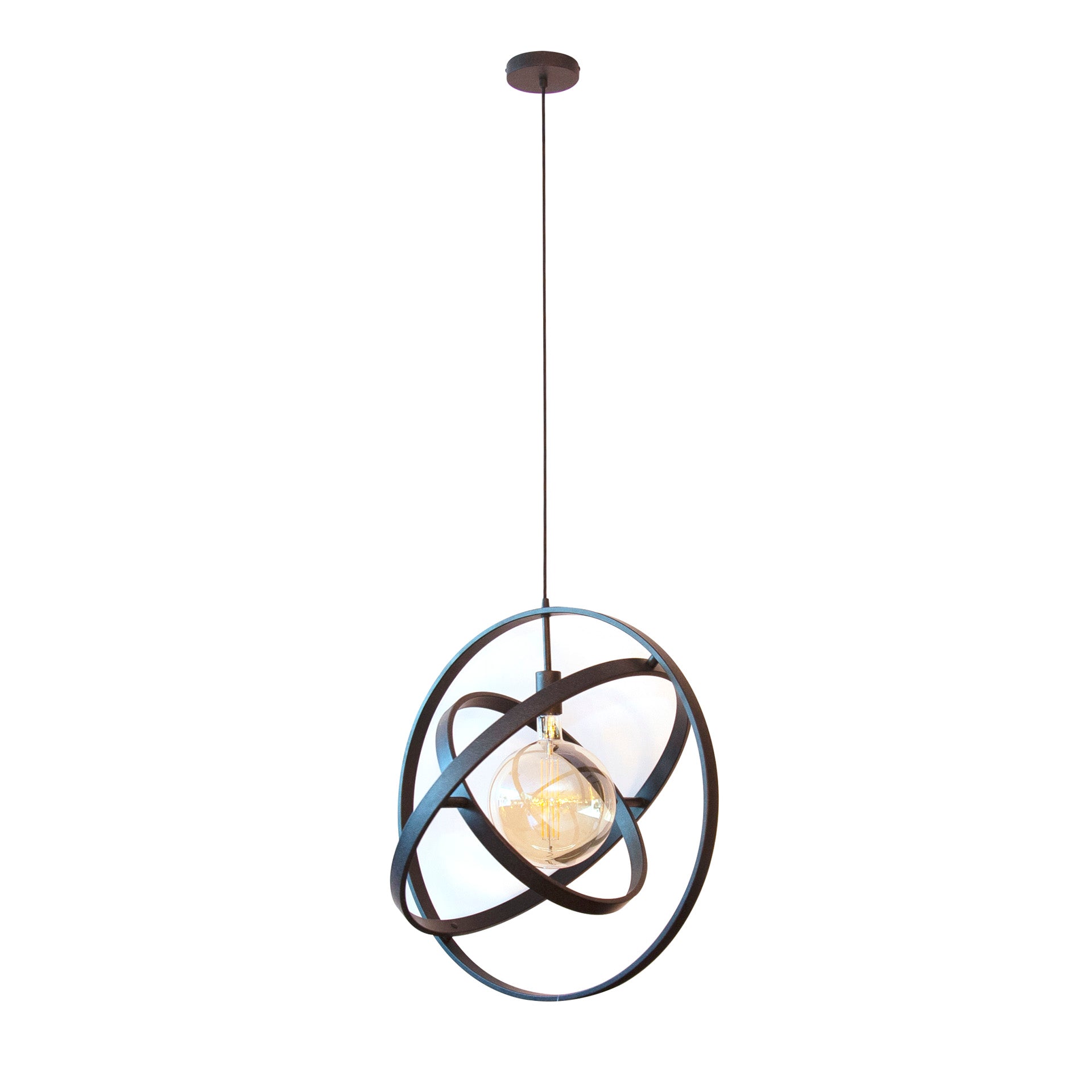 Pendant Light "Orvion" – 1 Light with Sphere Design made of Metal in Black