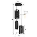 Evelis pendant light - Tiered with 3 lights with rotatable mesh lampshades