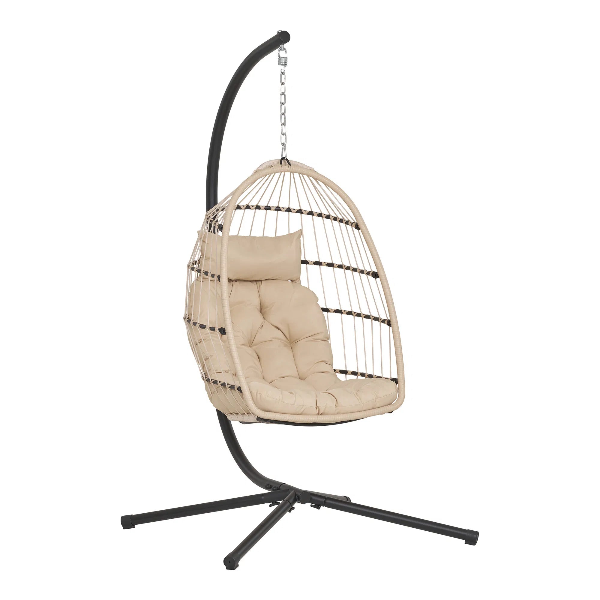 Garden Hanging Chair Valora - made of PE rattan in Beige