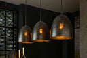 Aliora pendant light - With 3 lights in a dark gray bell shape in a mesh design