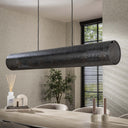 Pendant Light Valeria – With 7 lights in a horizontal tube mesh design in Black