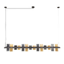 Pendant Light "Melvira – 14 cylindrical glass shades in amber and chrome look