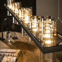 Pendant Light "Melvira – 14 cylindrical glass shades in amber and chrome look